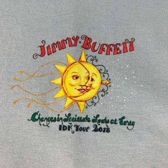 Jimmy Buffett Unisex 2XL Blue 2018 I Don't Know Tour Shirt Long Sleeve Crew Neck - Picture 6 of 13